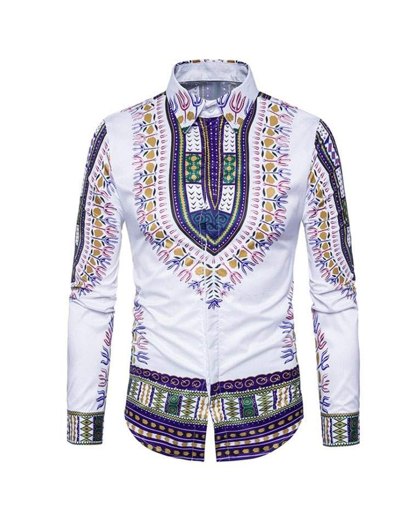 DASHIKI SHIRT COLOURFUL TRIBAL DESIGN
