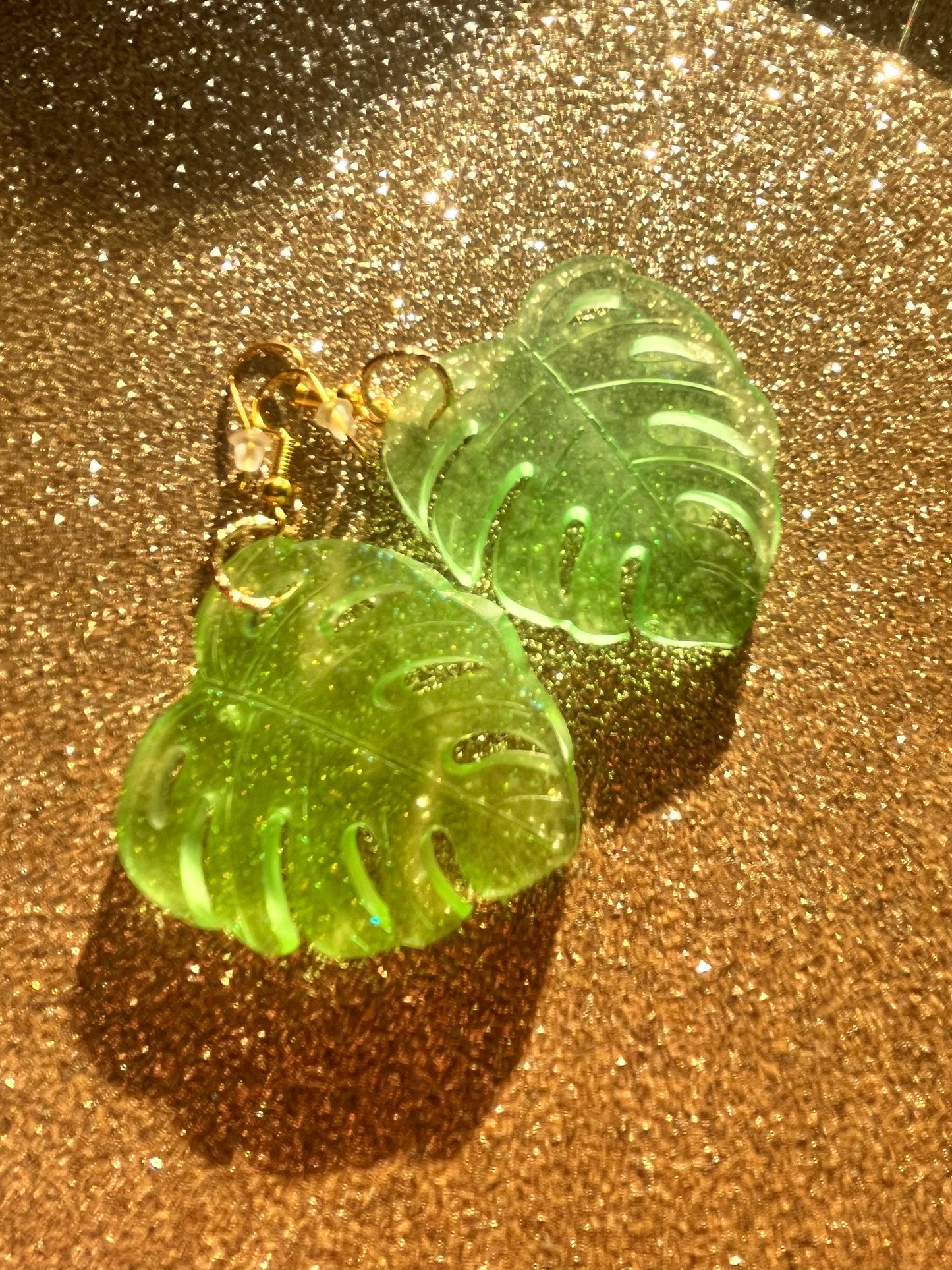 EMERALD OASIS MONSTERA EARRINGS