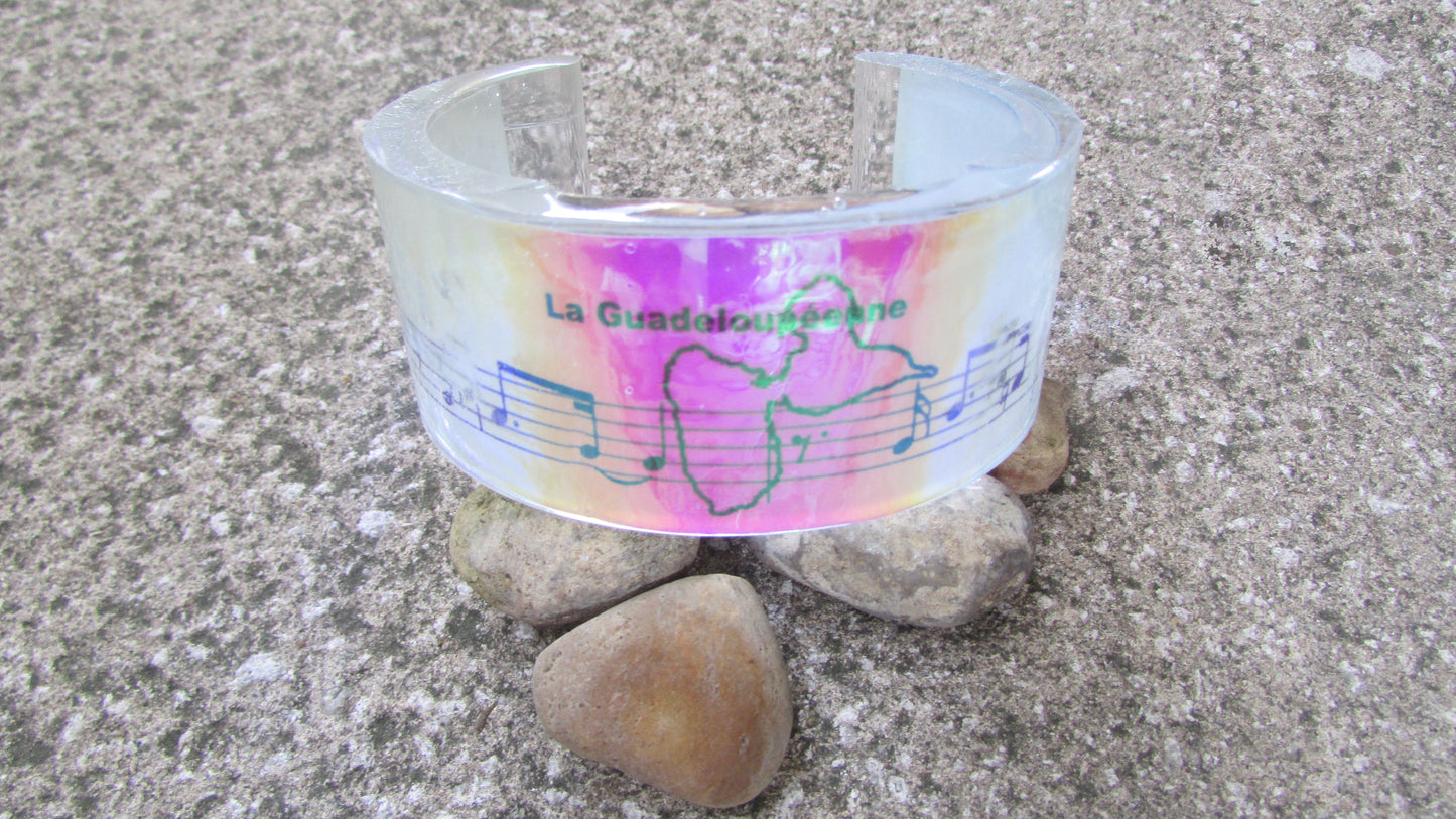 Bracelet Manchette Holographic " La Guadeloupéenne "