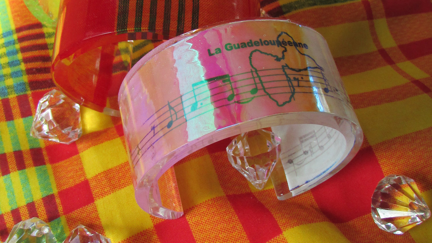 Bracelet Manchette Holographic " La Guadeloupéenne "