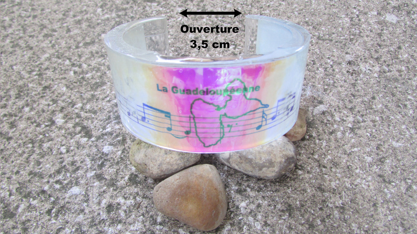 Bracelet Manchette Holographic " La Guadeloupéenne "