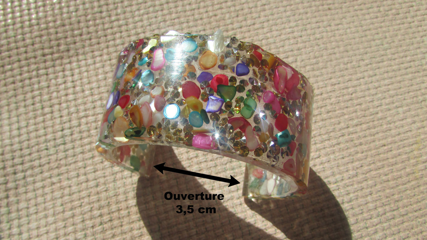 Bracelet Manchette " Pierres précieuses "