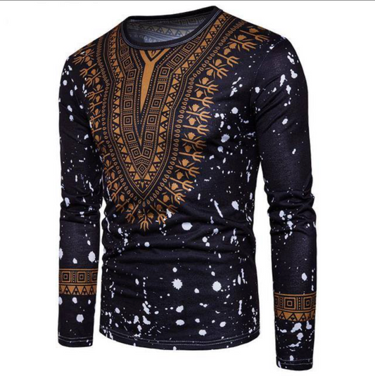 LONG SLEEVE CREATIVE DASHIKI T-SHIRT